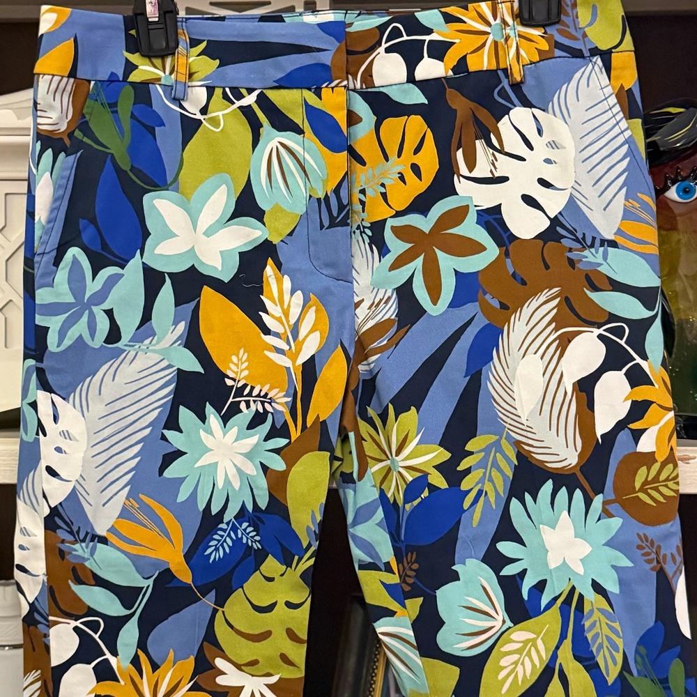 Elliott Lauren sz 8 Tahiti crop pants tropical floral print nwt $178 - Picture 4 of 5